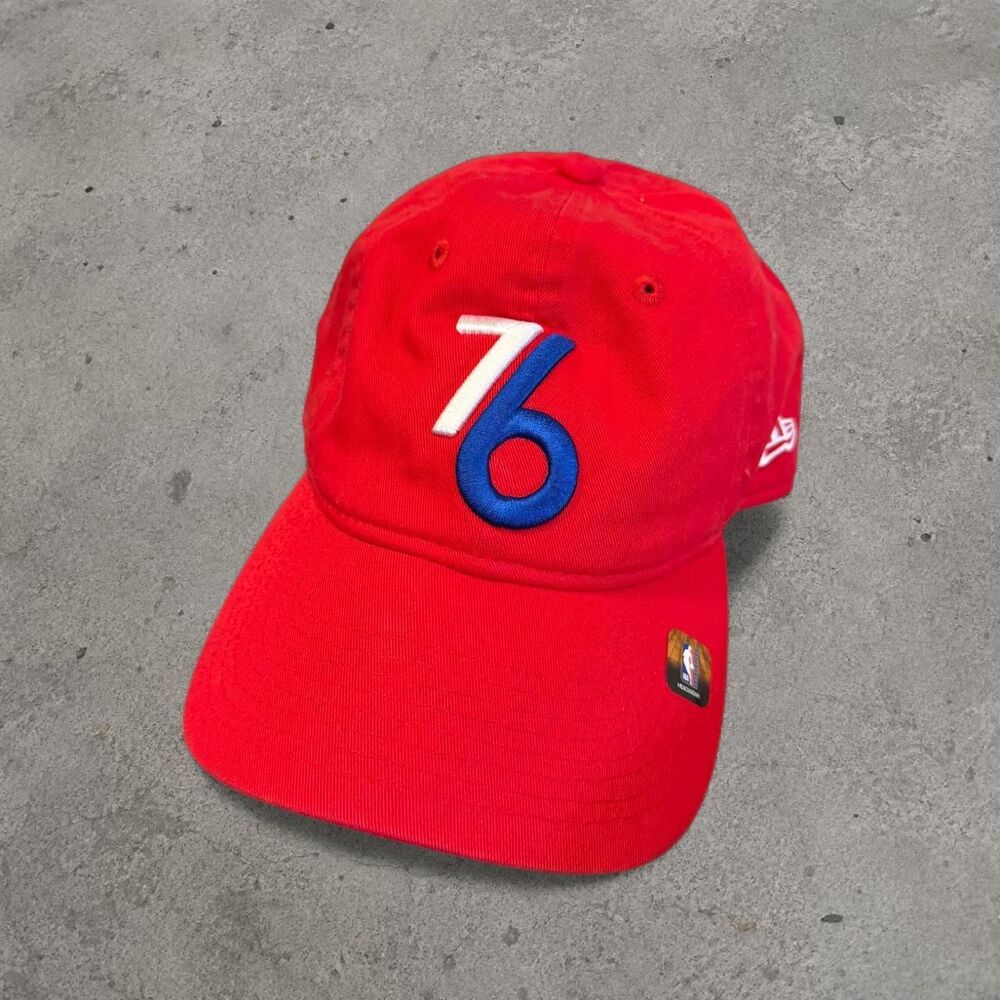 NBA Philadelphia 76ers red cap with white and blue Adjustable Strap